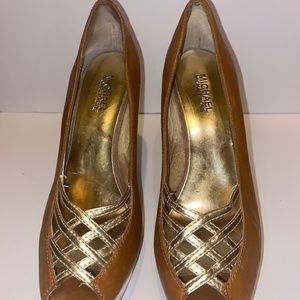 Brown platform heels